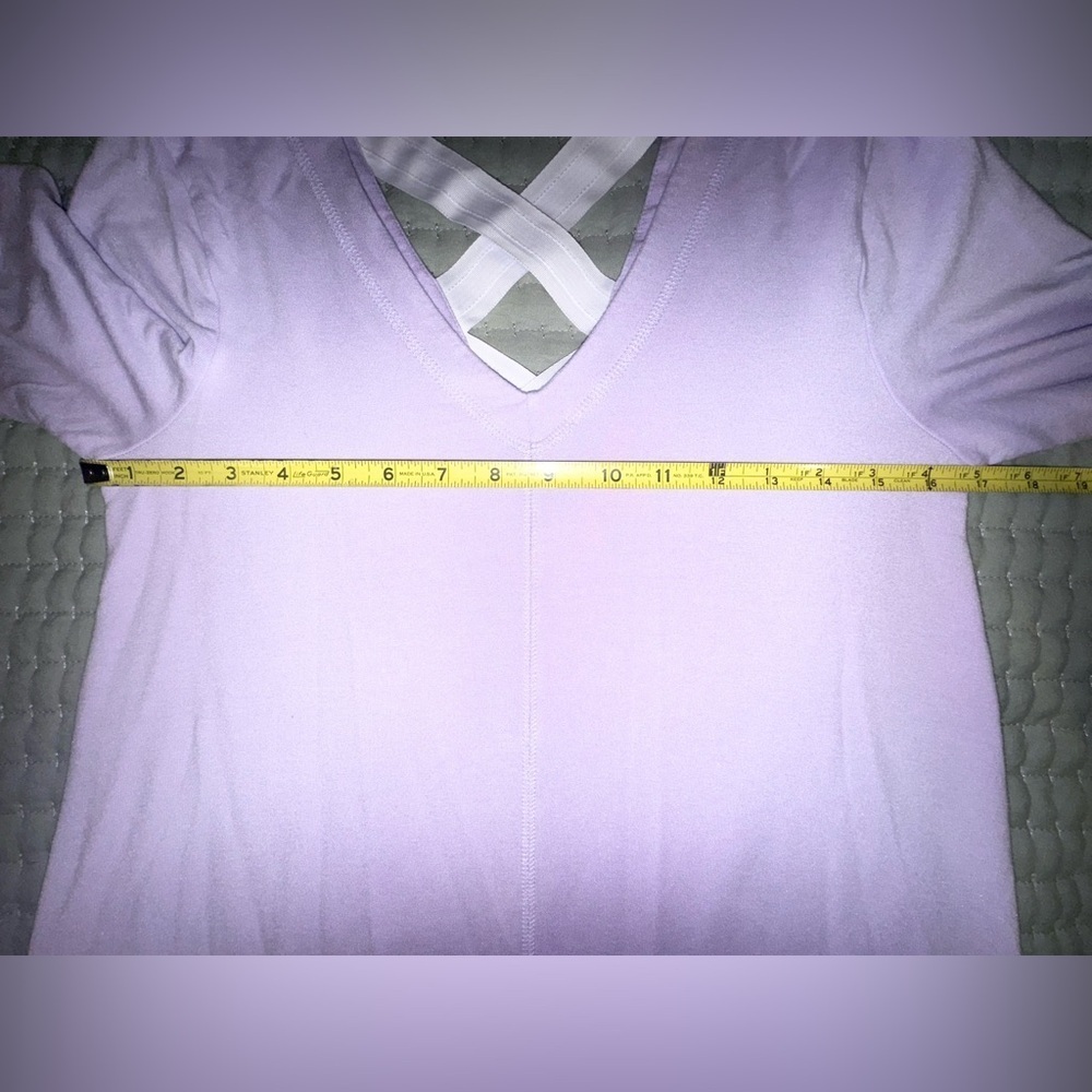 Lilly Pulitzer Luxletic Areli Pullover Lilac Light Verbena V-Neck Soft Sz S EUC - Picture 4 of 11